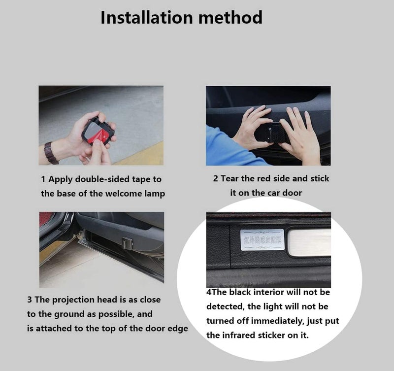 LZLRUN 6Pcs Infrared Sensing Silver Stickers for LED Projector Car Door Step Courtesy Welcome Led Lights (Silver infrade Sensor Stickers) - Image 3